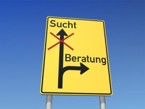 Strassenschild - Sucht - Beratung