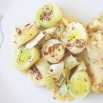 Selleriepüree mit Lauchgemüse