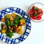 Vegane Spargelpfanne mit Sesamtofu